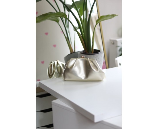 Gold gold burslu mini pouch el omuz çantası