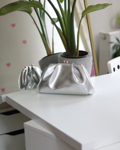 Silver gold burslu mini pouch el omuz çantası