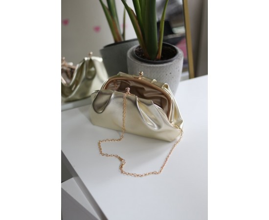 Gold gold burslu mini pouch el omuz çantası