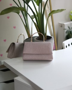 Rose Gold Dokulu Metal Sap Detaylı El & Omuz Çantası