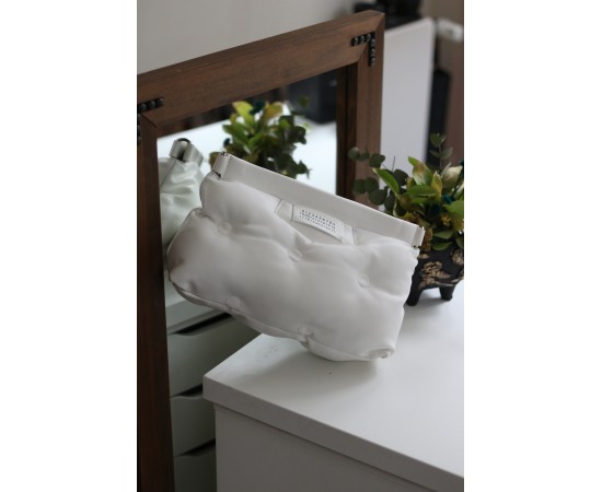 Kadın Beyaz Yastık Desenli Yumuşak Doku Omuz & El Çantası 