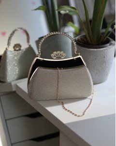 Kadın Gold Kristal Tutma Saplı Abiye El Çantası