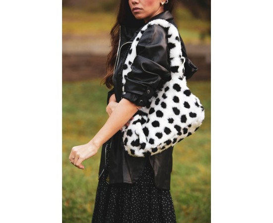 Diby Benekli Peluş Çanta Diby Benekli Peluş Çanta