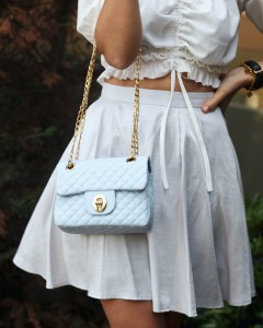 Tivia Bebe Mavi Kapitone Günlük Omuz Çantası Tivia Bebe Mavi Kapitone Günlük Omuz Çantası