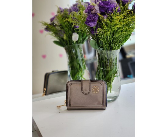 Kadın Platin Gold Aksesuar Detaylı Cüzdan 