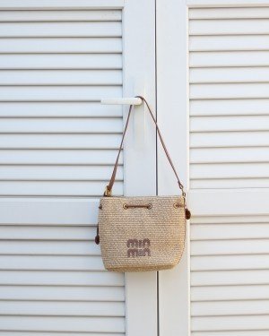 Kadın Camel Hasır Doku Bohça Form Omuz Çantası