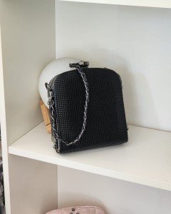 Siyah Pul Kaplama Kristal Taş Detaylı Abiye El Çantası Siyah Pul Kaplama Kristal Taş Detaylı Abiye El Çantası