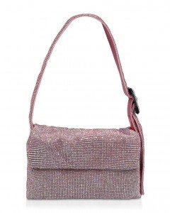 Kadın Pembe Toka Detaylı Taş Dokuma Omuz Çantası