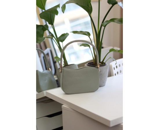 Kadın Mint Yeşil Dalga Desen Baget Omuz Çantası Kadın Mint Yeşil Dalga Desen Baget Omuz Çantası