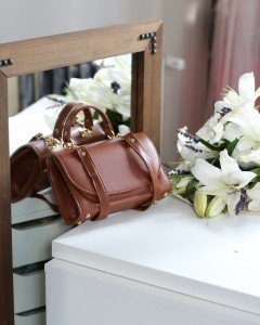 Kadın Taba Oval Kapak Detaylı Askılı Omuz Çantası