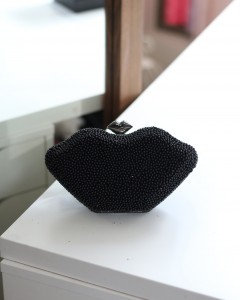 Kadın Siyah Boncuk Detaylı Abiye Çanta