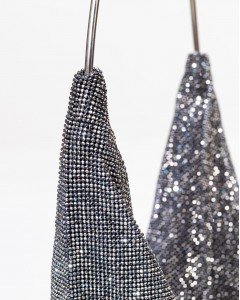 Kadın Platin Taş Dokuma Metal Tutma Sap Detaylı Abiye Çanta