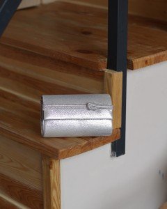  Kadın Gümüş Taş Detaylı Abiye Zincirli Çanta 