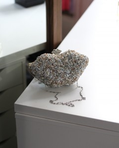 Kadın Gümüş Desenli Abiye çanta