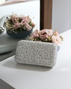  Kadın Küçük Yuvarlak İnci ve Taş Detaylı Abiye