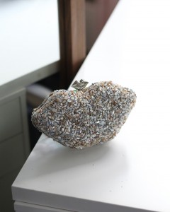 Kadın Gümüş Desenli Abiye çanta