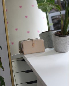 Kadın Vizon Gold Aksesuar Düğme Detaylı Cüzdan