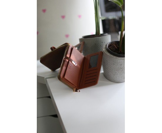 Kadın Taba Gold Aksesuar Düğme Detaylı Cüzdan