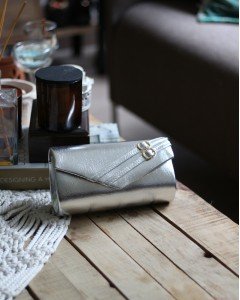 Kadın Silver Çift Kemer Detaylı Abiye El Çantası