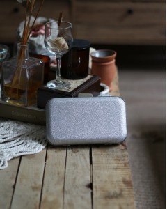 Kadın Silver Sim Doku Klips Detaylı Abiye El Omuz Çantası