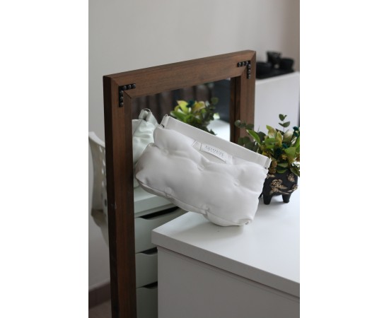 Kadın Beyaz Yastık Desenli Yumuşak Doku Omuz & El Çantası 