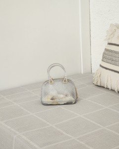 Kadın Şeffaf Gümüş Silikon Çift Kulp Zincir Detaylı El Omuz Çantası  Kadın Şeffaf Gümüş Silikon Çift Kulp Zincir Detaylı El Omuz Çantası