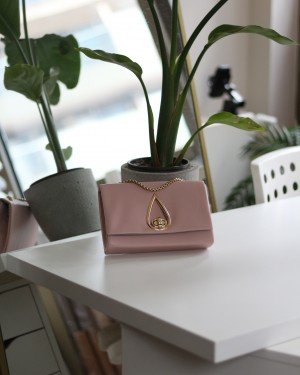 Kadın Pudra Damla Aksesuarlı Omuz Çantası