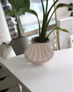 Kadın Krem İstiridye Kalıp Zincirli El Omuz Çantası